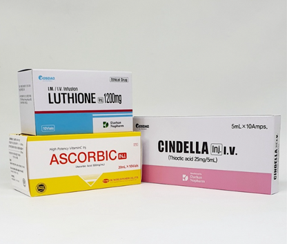 Cindella, Luthione, Vitamin C (Ascorbic Acid) Whitening Set - New export package for 1200mg set