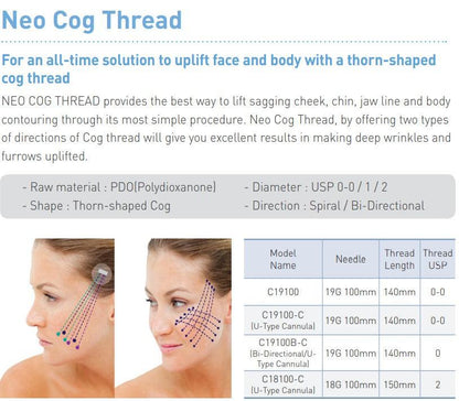 Neo Cog Thread Lifting - Cog/Cannular PDO - SL Medical